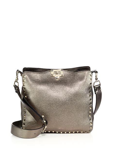 hard box crossbody metal|metallic leather crossbody bag.